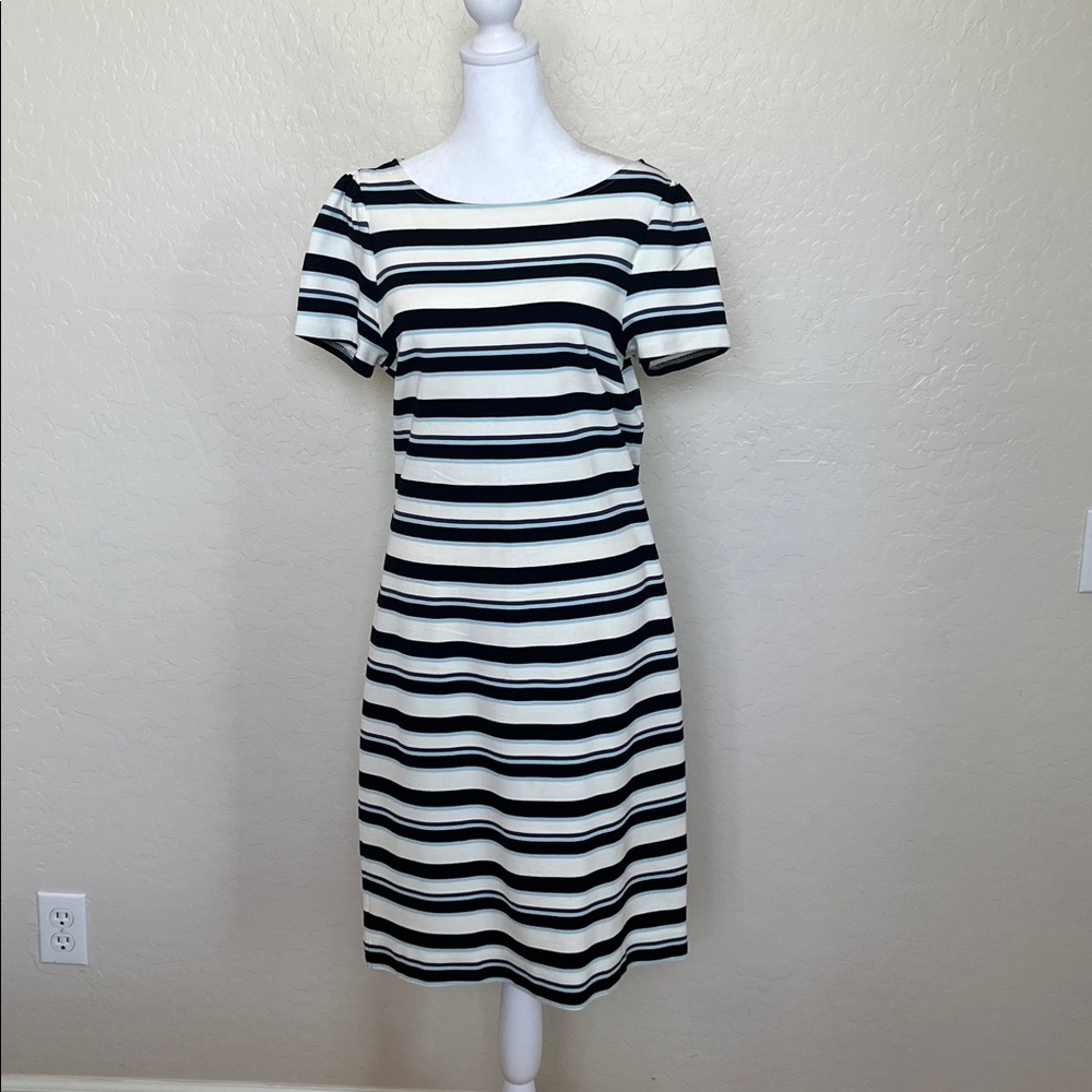 Anne Taylor Factory Navy stripe shift dress Size M